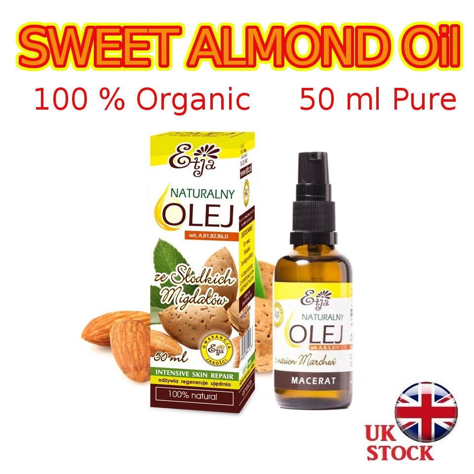 SWEET ALMOND Oil 50ml Pure Organic Oils 100% BIO Olej ze Słodkich Migdałów ETJA
