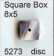 5273 Square Box Wampum Bead Quahog Top Drilled