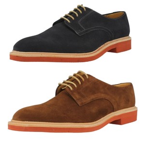 Navy Suede Leather Plain Lace Up Shoes 