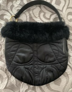 coach purse with fur trim