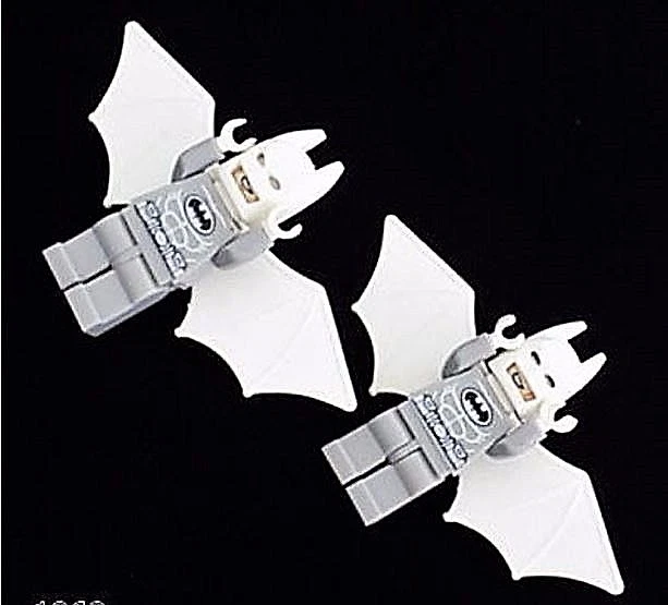 Gemelos LEGO® Arctic Batman Super Hero hechos a mano, plateados, ¡en caja de regalo! Foto 3 de 4