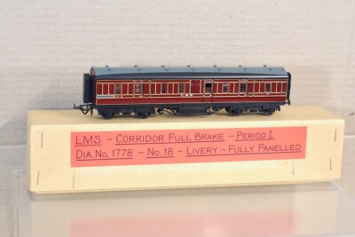 LAWRENCE SCALE MODELS KIT BUILT LMS MAROON CORRIDOR FULL BRAKE COACH 18 om