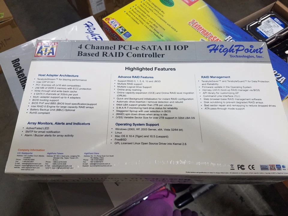 HighPoint RocketRAID 3510 IOP 4 Channel SATA II 3Gb/s PCI-E RAID Controller Card - Image 2 of 3