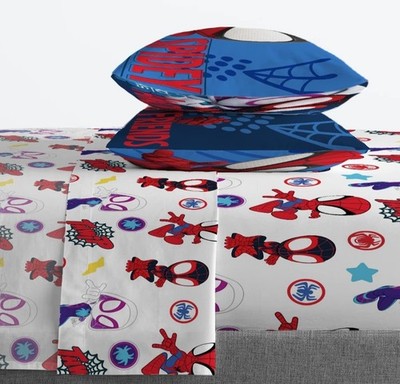 Jay Franco Marvel Spidey & His Amazing Friends 4 Piece Sheet Set|White Multi 