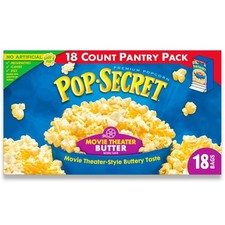 Pop Secret Microwave Popcorn, Movie Theater Butter Flavor, 3 oz Sharing Bags, 18