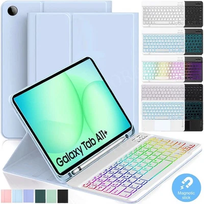Für Samsung Galaxy Tab A9 Plus A11 Plus 11" Hülle mit QWERTZ Bluetooth Tastatur - Bild 1 von 4