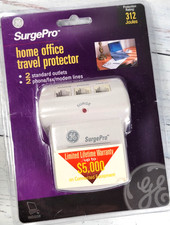 SurgePro Home Office Travel Protector Dual Outlet  Phone/Modem Lines 312 Joules