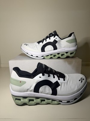 On Cloudboom Echo White Black Green Mesh Low Sneaker 57-98995 men s 7.5/9 woman