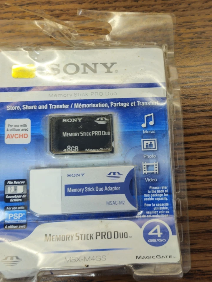 Memory Stick Pro Duo original Sony de 8 GB 1 pieza - un adaptador dúo de tarjeta larga Foto 2 de 4