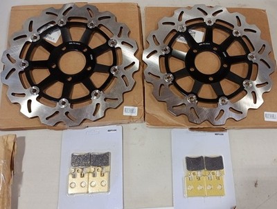 Front Brake Rotors Discs Pads for Kawasaki ZX12R ZX-12R Ninja 1200 2004 2005 04