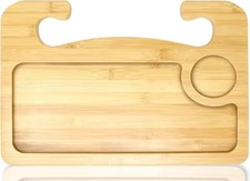 2 in 1 Car Steering Wheel Desk  Lap Desk for Convenient Working  Bamboo Trays