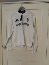 Team GB Olympic Adidas White Sweatshirt - Size Large Brand New