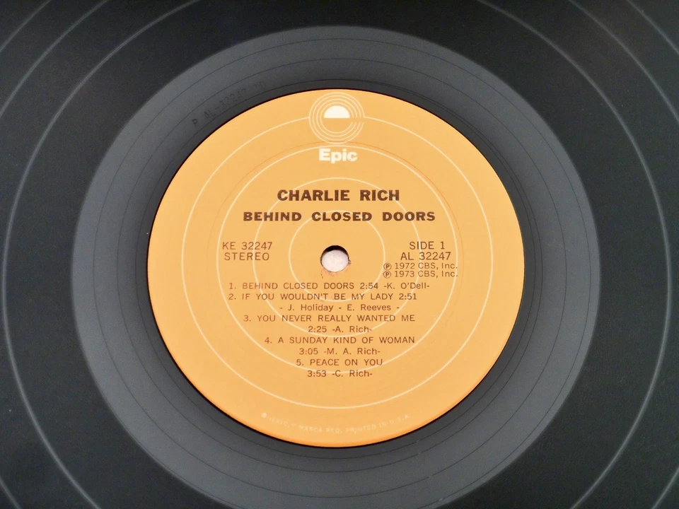 Charlie Rich ‎♫ Behind Closed Doors ♫ 1973 Epic Records Original LP NM Vinyl - Image 2 of 3