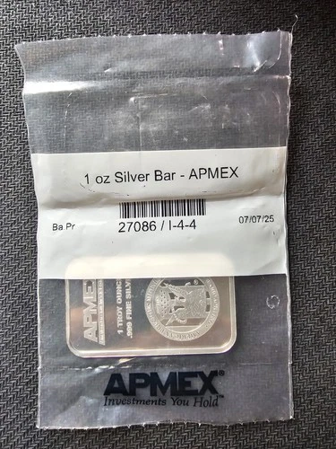 APMEX Security 1 oz Silver Bar .999 Fine Silver. In Original Packaging Seal.
