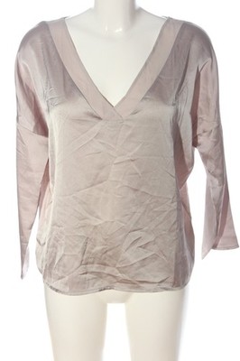 MANGO BASICS V-Ausschnitt-Shirt Damen Shirt Gr. DE 40 hellgrau Casual-Look