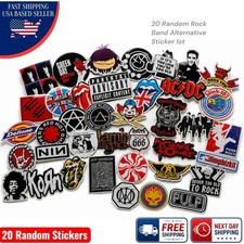 20 Random Rock Punk Band Stickers Waterproof Vinyl Decal Mix 0.75" To 2.25" Lot