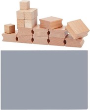 20PCS Rubber Stamp Set Blank Hard Wood Mounts Grey Sheet Laser Engraving Block