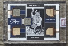 Babe Ruth 2022 Panini Three & Two Baseball Full Count Swatches Relic /3 Yankees