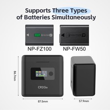 Sony FW50 & FZ-100 Dual Battery Charger w/LCD Screen and 10,000mAh Power Bank