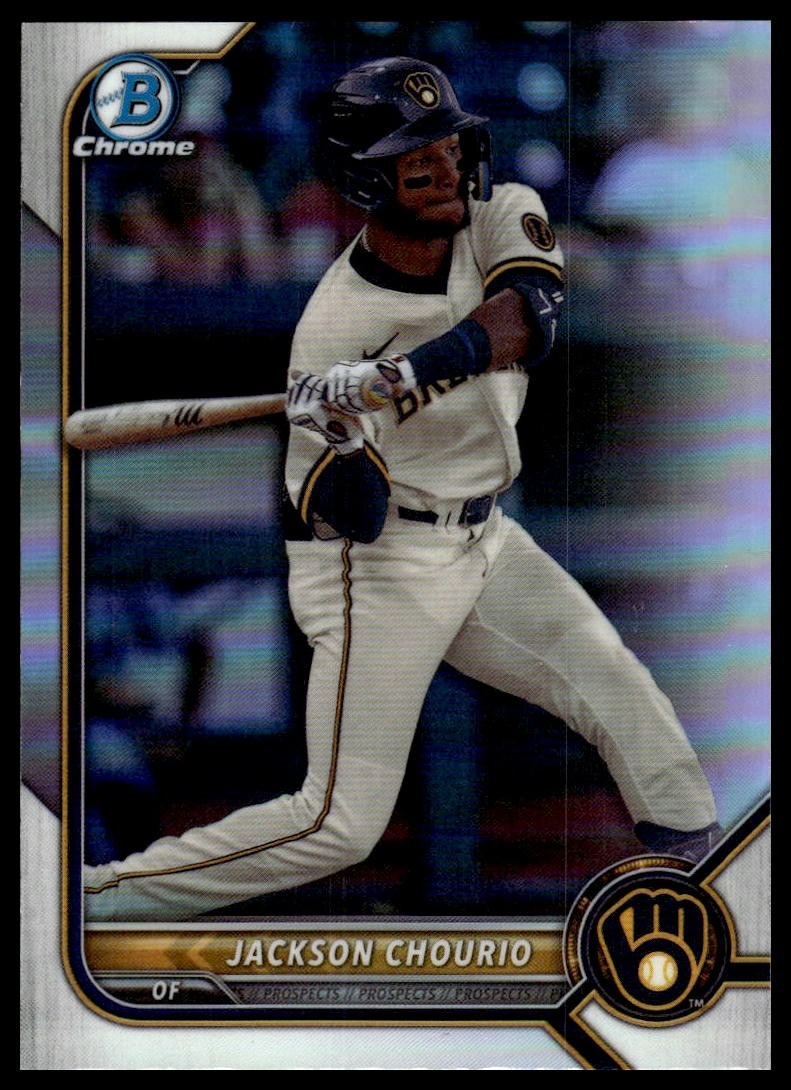 2022 Bowman Draft #BDC-115a Jackson Chourio Chrome Refractor Milwaukee Brewers