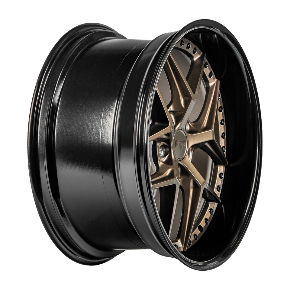 Rueda Niche Vice 20”X10.5” Bronce con Labio Negro Brillante Rueda Única Mustang 2... Foto 2 de 4