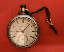 Elgin Natl Watch Co. Heavy NOT Working Pocket Watch SILVEROID 3840367 W/ KEY