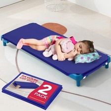 2 Pcs Daycare Cot Sheets, 23" X 51", Blue Toddler Cot Sheets Daycare with Cor...