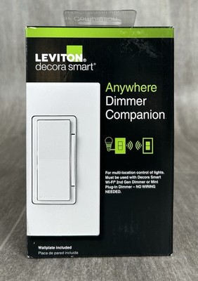 LEVITON DECORA SMART ANYWHERE DIMMER COMPANION NO WIRING NEEDED R02-DAWDC-1RW