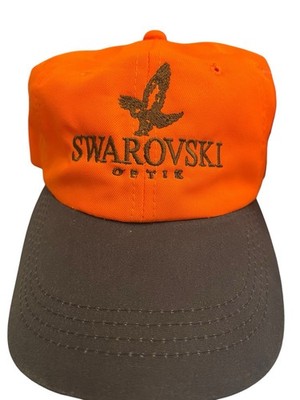 Swarovski Optik Hat Cap One Size Fits Most Adj Strap Orange And Brown NWT 