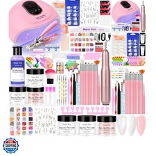 Acrylic Nail Kit Starter Set Acrylic Powder with Nail Drill U V Light Profess...