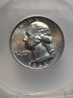 1963 WASHINGTON SILVER QUARTER 25 CENT TONED COIN SEGS MINT STATE UNCIRCULATED