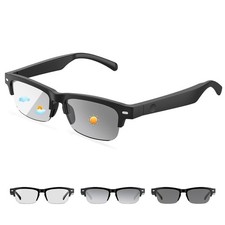 Smart Glasses for Women Men, Anti-blue Light Photochromic Lenses, Open-ear Ha...