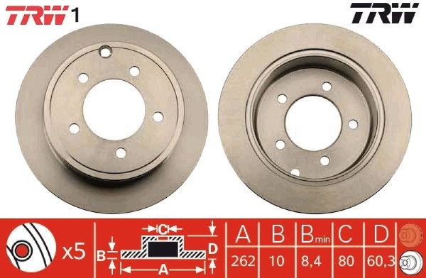 2X Bremsscheibe TRW DF4931 2 Bremsscheiben Hinterachse Hinten-image