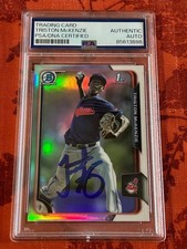 TRISTON MCKENZIE GUARDIANS 2015 BOWMAN CHROME REFRACTOR 1ST SIGNED CARD PSA DNA