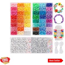 3960pcs Pony Beads for Friendship Bracelet Making Kit 48 Colors Kandi Beads S...