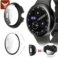 For Google Pixel Watch 4 41/45mm Hard Case with Tempered Glass Screen Protector