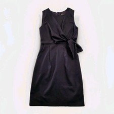 Lulus Midi Dress Small Women's Zealous Love Navy Blue Tie-Front Knee Length