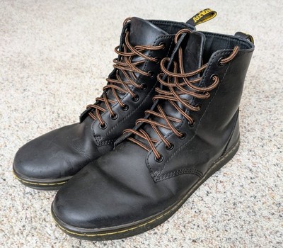 Doc Martens Tobias Black Leather 8-Eye Boots *Lightweight* Men's 10 Gently Worn!