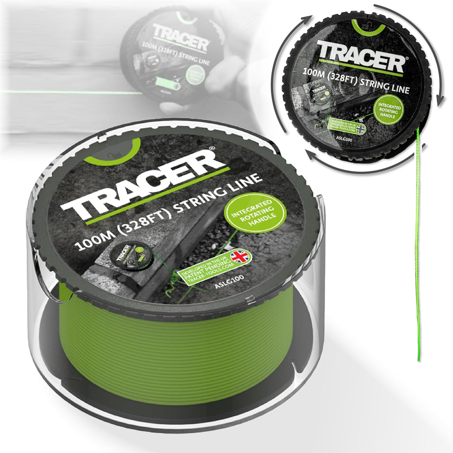String Line 100M - Anti-Tangle, High Visibility Builders Line on Rotating Spool