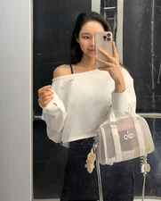 ALO Yoga Mini Sheer Duffle Bag, White Mesh Crossbody Bag New With Tags