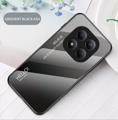 For XiaoMi RedMi Note 15 Pro 4G Gradient Back Glass Shell Soft Bumper Case Cover