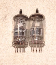 2 x 6DJ8/E88CC Amperex Tubes*A-Frame-Dimpled Disk*Very Strong  Matched Pair*#6