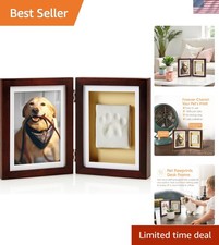 Pet Paw Print Photo Frame with Air-Dry Clay Imprint Kit, 4 x 6 Photo Insert, ...