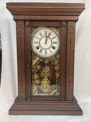 New Haven Ganges/Indus Weight Driven 30 Hour  Hand Carved Mantle Clock Very Rare