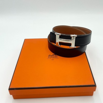 Auth Hermes Constance H-belt 70 GP Leather Black □A  display picture 2