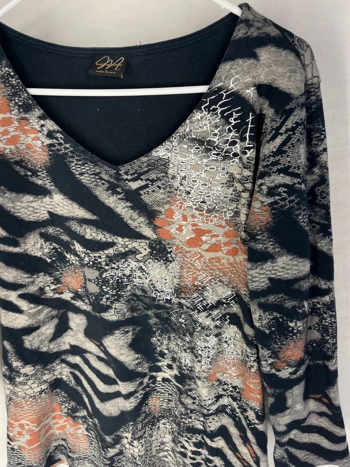 Camiseta vintage Y2K para mujer talla grande negra estampada Katina Marie EE. UU. Foto 3 de 4