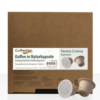 Coffeefair Naturkapseln Fenice Crema Espresso 100 Stk, kompatibel mit Nespresso 
