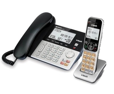 VTech 1 Handset Corded Cordless Phone Answering Machine Call Block Intercom
