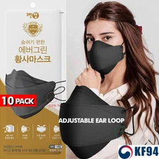 Evergreen Adjustable KF94 Korean BLACK Medical Face Mask Made in Korea CleanTop