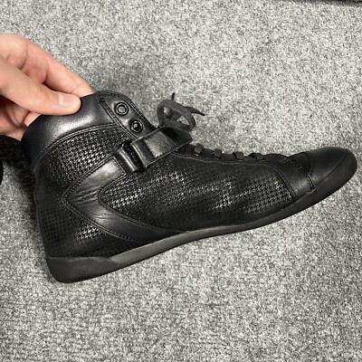 Christian Dior Leather Shoes Women Size 38 Black High Top Sneakers
